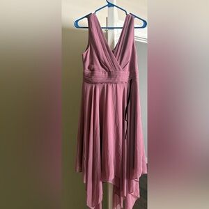 Ever Pretty Pink Chiffon Dress Sleeveless V Neck High Low Hem NWT